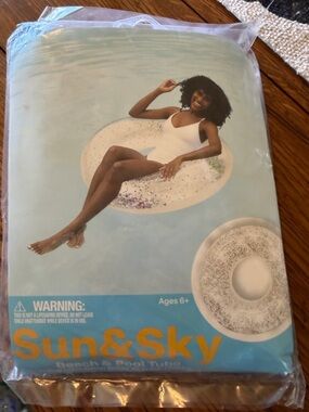 Kids Glitter Swim Tube - White